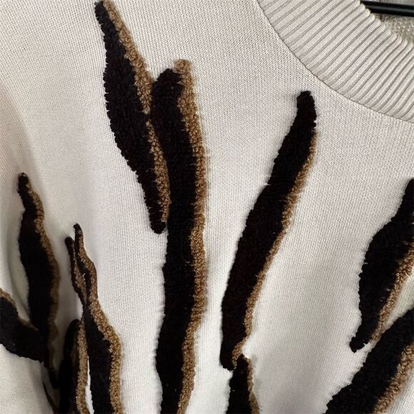 AllSaints Women's Animal Print Crew Neck Sweatshirt Beige Size S - Picture 2 of 5